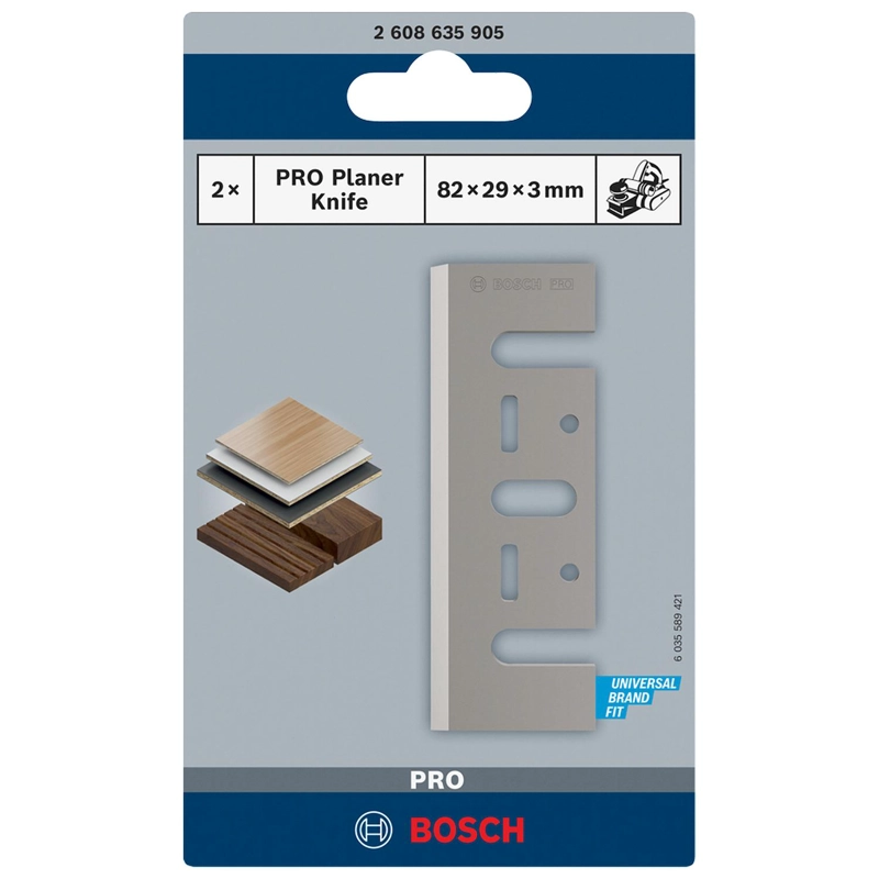 CUCHILLAS CEPILLO BOSCH 2608635905 82MM HSS PRO SET 2U. - 4
