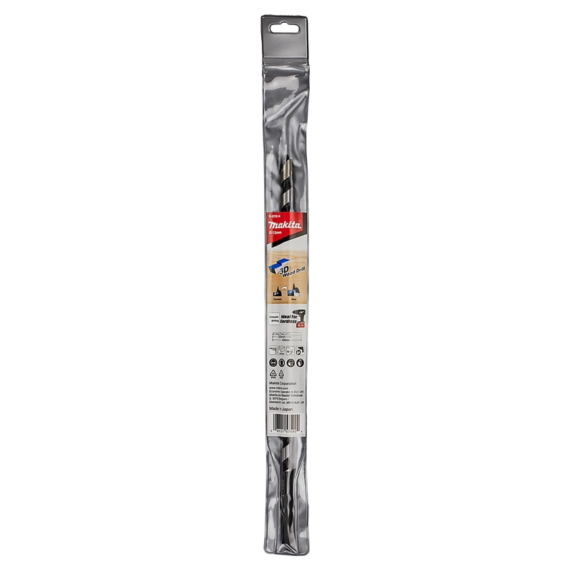 BROCA AUGER 3D PARA MADERA 12X400MM MAKITA E-07814 - 1