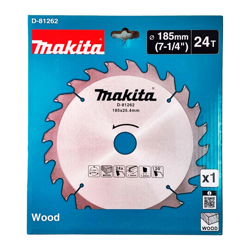 DISCO SIERRA CIRCULAR MAKITA PARA MADERA 185MM 24D 25.4MM - 2