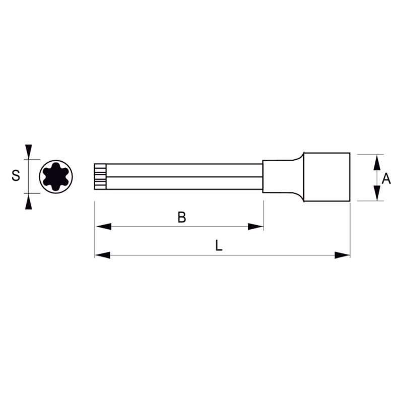 DADO PUNTA TORX T55 IRIMO 183-55X-1 ENCASTRE 1/2'' LARGO - 4