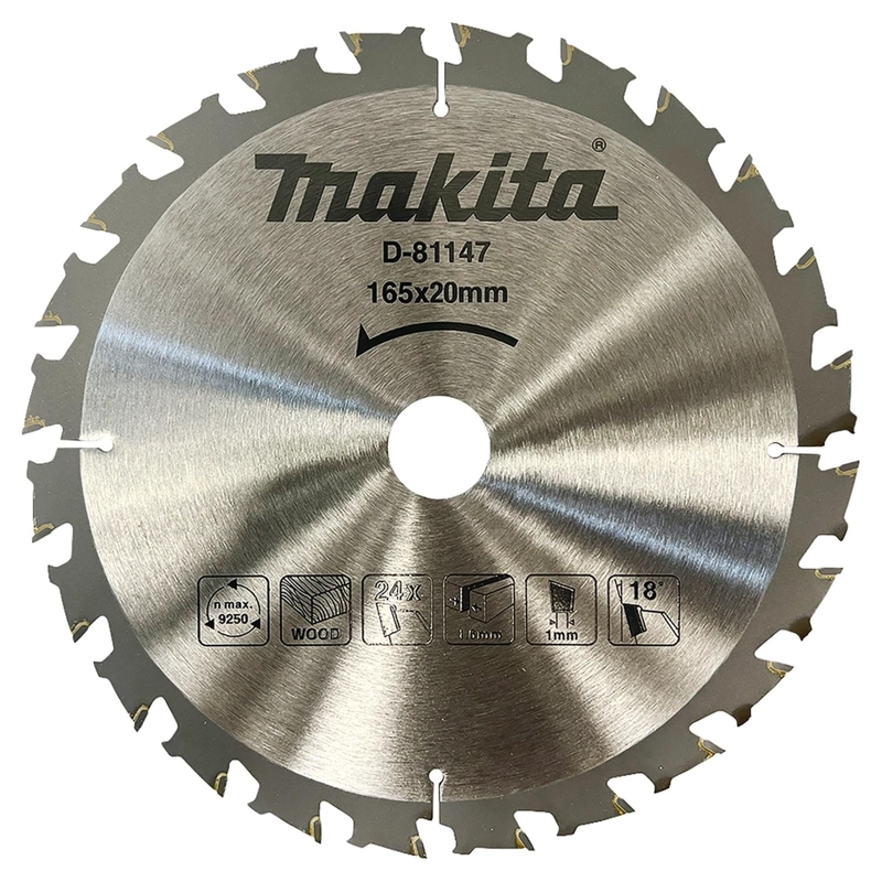 DISCO SIERRA CIRCULAR 6-1/2'' EJE 20MM 24 D MADERA - MAKITA - 1