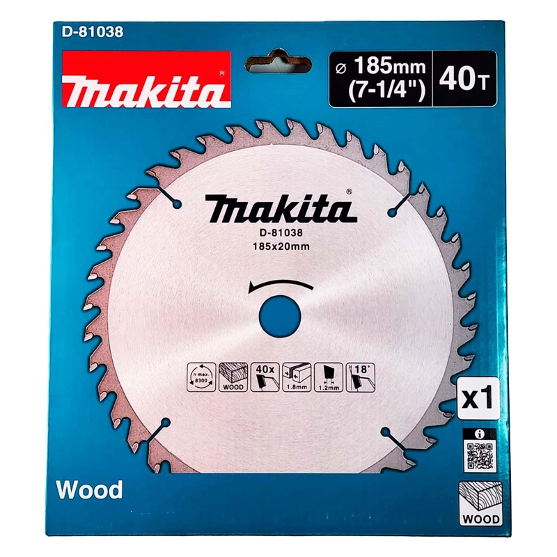 DISCO SIERRA CIRCULAR MAKITA MADERA 185MM 40D D-81038 - 2