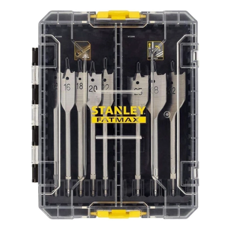 SET 8 BROCAS PLANAS MADERA FATMAX 12-32MM - STANLEY - 1