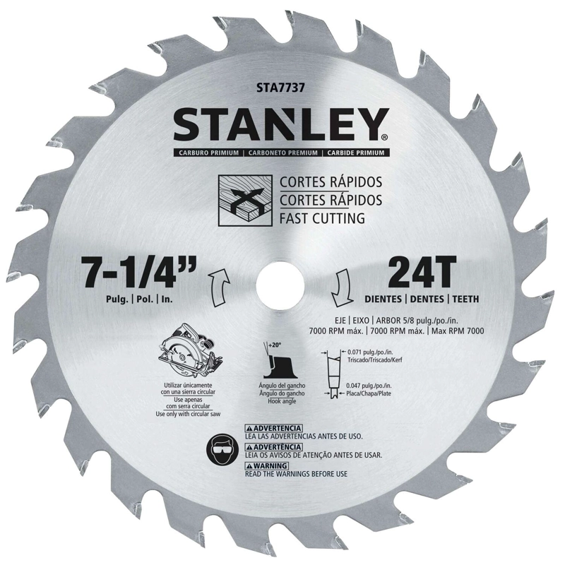 DISCO SIERRA CIRCULAR 7-1/4'' 24 DIENTES STA7737 - STANLEY - 1