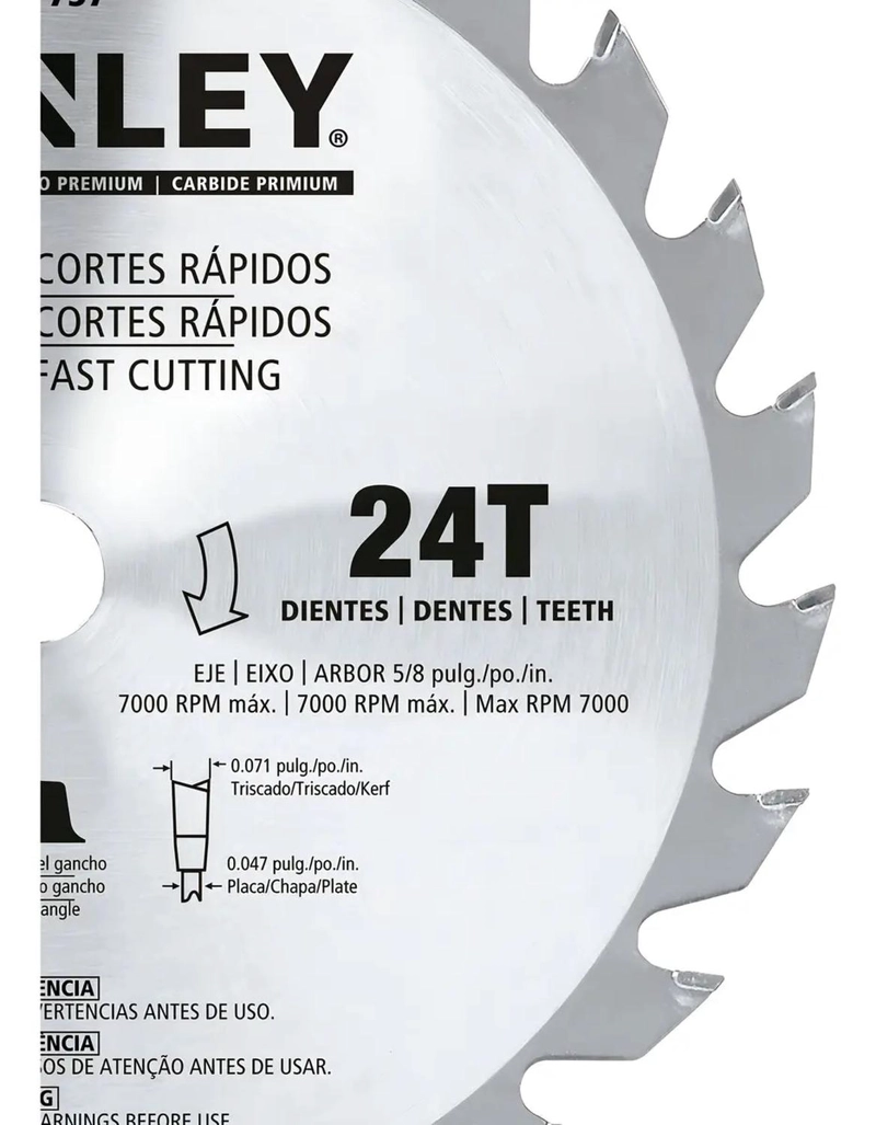DISCO SIERRA CIRCULAR 7-1/4'' 24 DIENTES STA7737 - STANLEY - 2