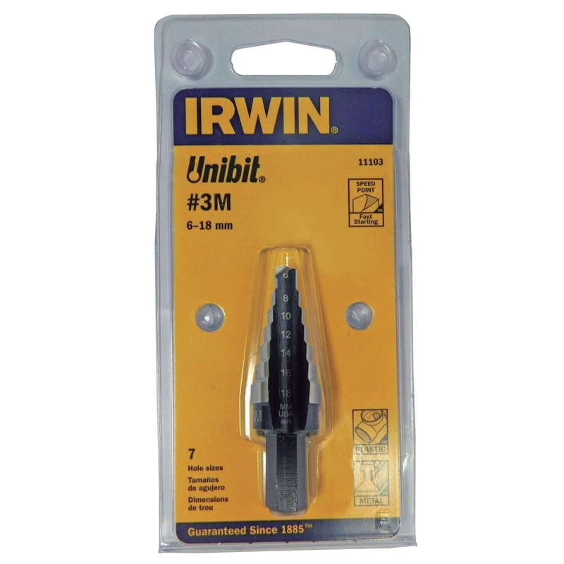 IRWIN UNIBIT BROCA ESCALONADA HSS 6-18MM 7 PASOS 11103 - 2
