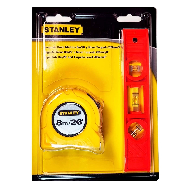 COMBO STANLEY NIVEL TORPEDO 42-294 + HUINCHA 8M 30-456 - 5