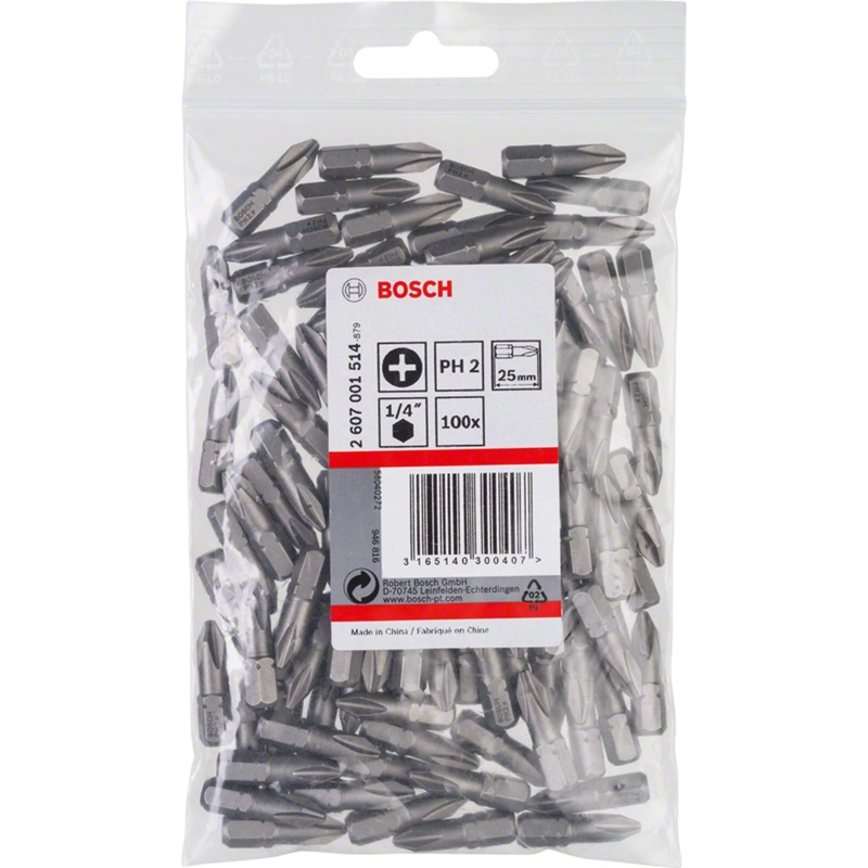 PUNTAS ATORNILLAR PH2 25MM EXTRA HARD 100 UN - BOSCH - 1