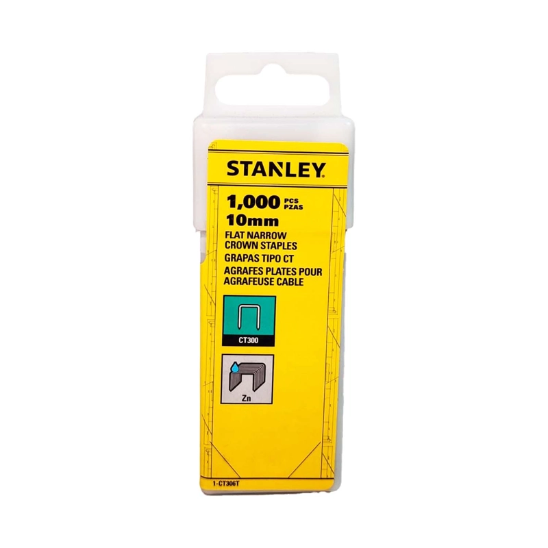 GRAPA PLANA PARA CABLES 3/8'' (10MM) 1000 PZAS - STANLEY - 1