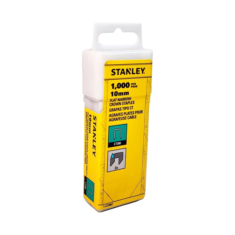 GRAPA PLANA PARA CABLES 3/8'' (10MM) 1000 PZAS - STANLEY - 2