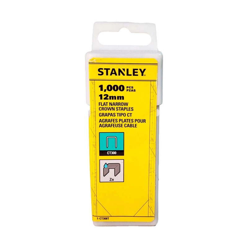 GRAPA PLANA PARA CABLES 1/2'' (12MM) 1000 PZAS - STANLEY - 1