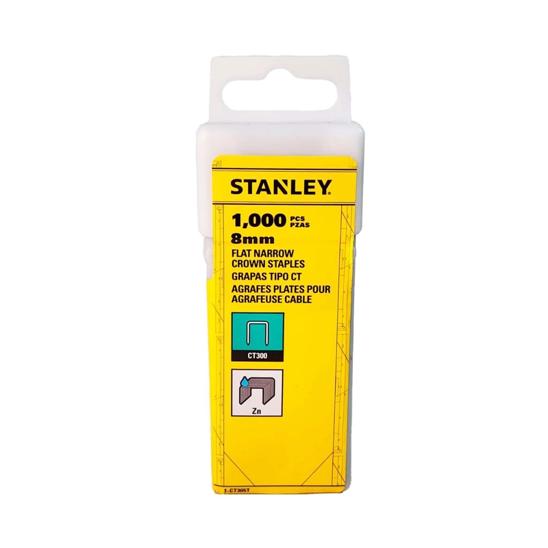 GRAPA PLANA PARA CABLES 5/16'' (8MM) 1000 PZAS - STANLEY - 1
