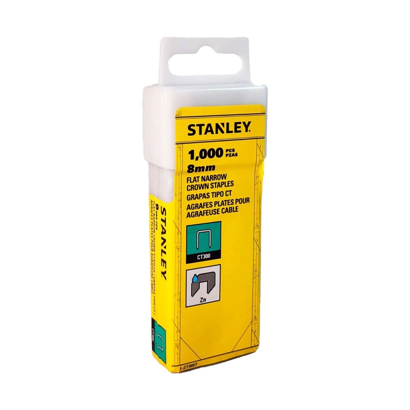 GRAPA PLANA PARA CABLES 5/16'' (8MM) 1000 PZAS - STANLEY - 2