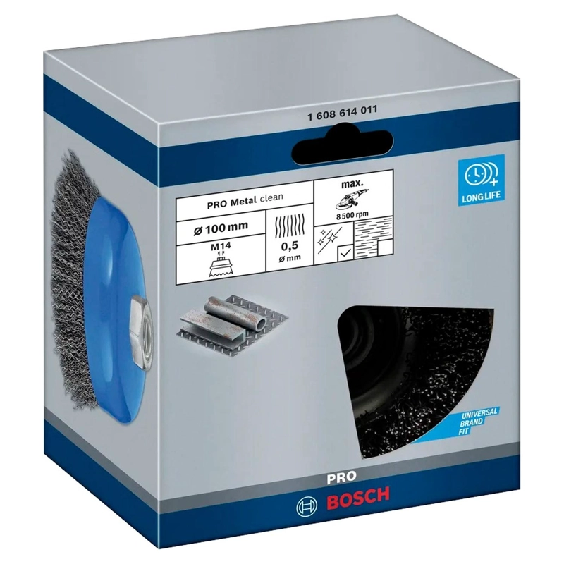 GRATA COPA ACERO ONDULADO PRO 100MM (4'') / M14 - BOSCH - 5