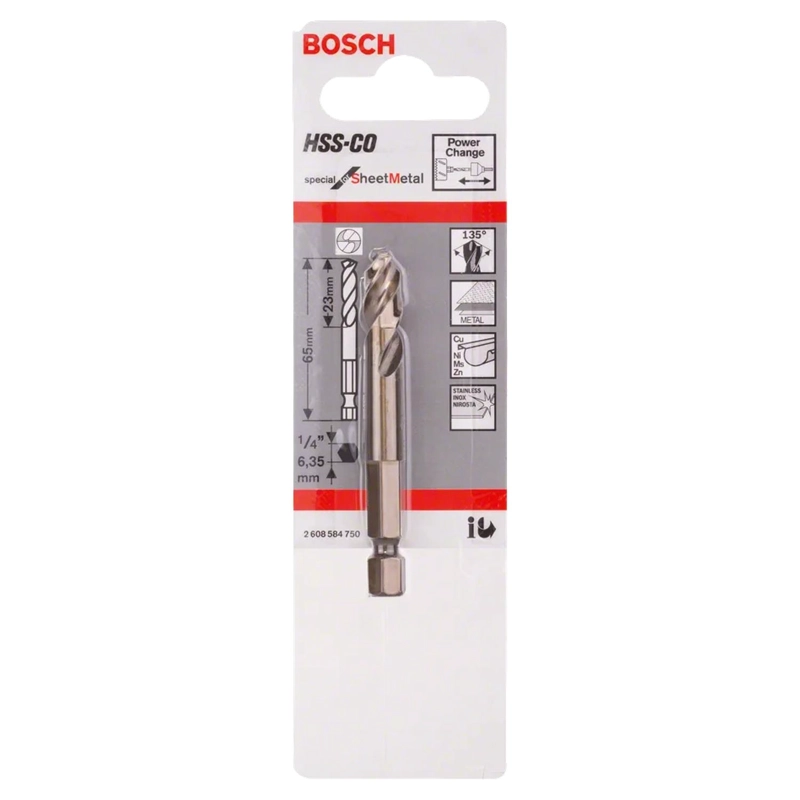 BROCA GUIA BOSCH HSS-CO POWER CHANGE 65MM METAL - 1
