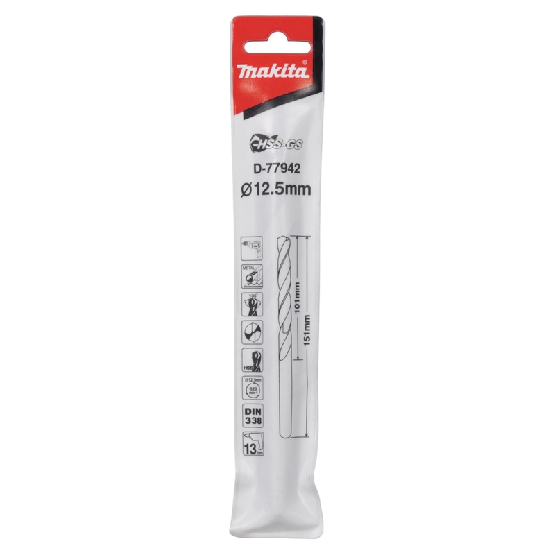 BROCA PARA METAL HSS-GS 12.5X151MM - MAKITA - 1