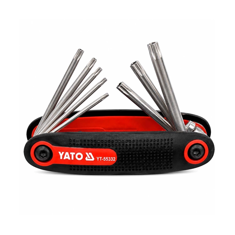 JUEGO 8 LLAVES TORX SEGURIDAD PLEGABLES YATO YT-58832 S2 - 1
