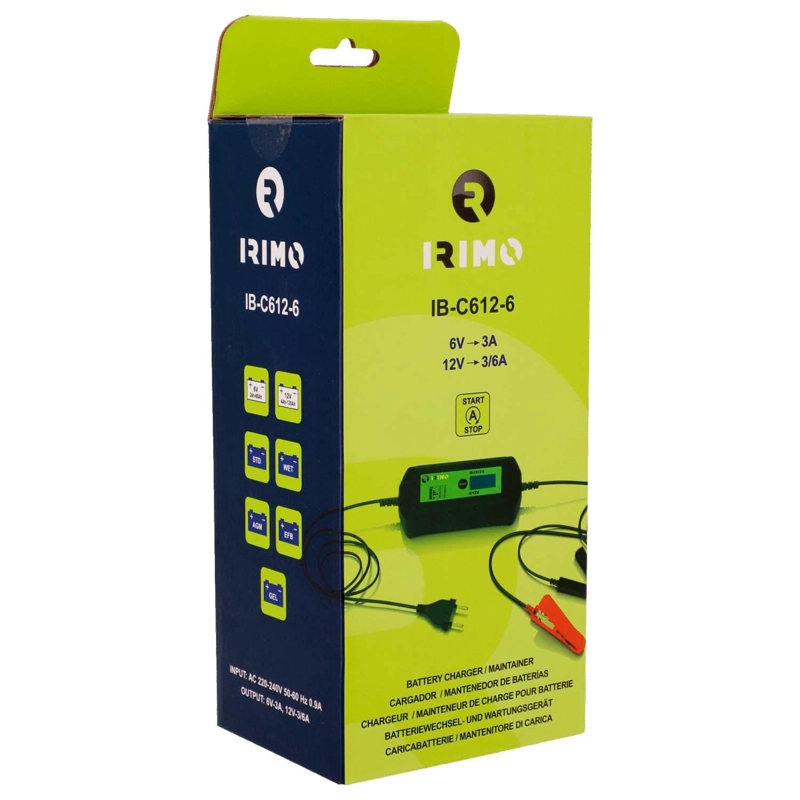 CARGADOR MANTENEDOR IRIMO DUAL 6V/12V AUTOMATICO 6A/3A - 6