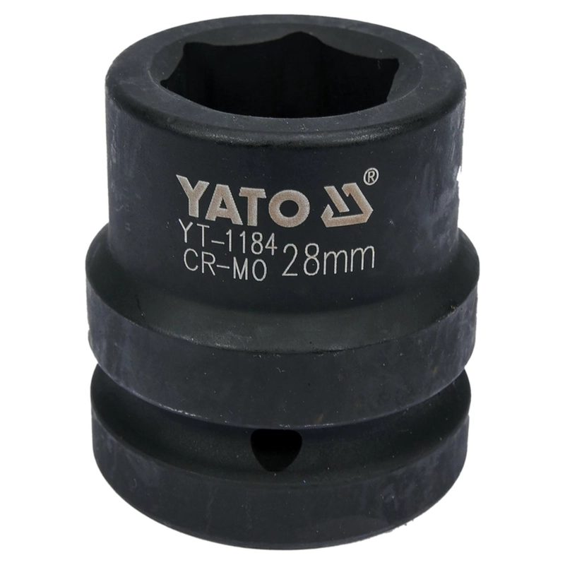 DADO DE IMPACTO 1'' 28MM YATO YT-1184 HEXAGONAL CRMO CORTO - 1