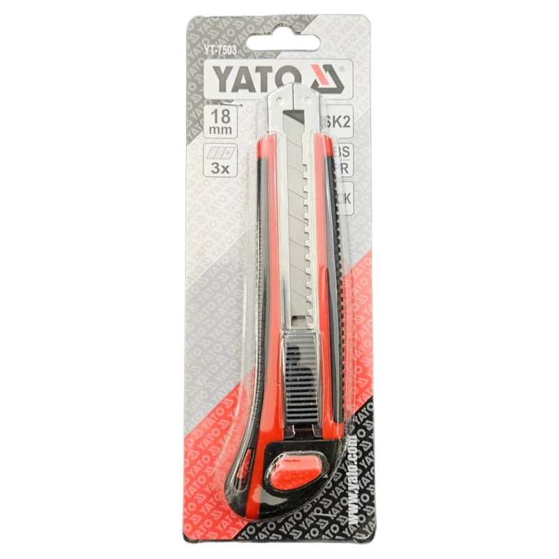 CUCHILLO CARTONERO 18MM YATO YT-7503 HOJA SK2 3 HOJAS - 2
