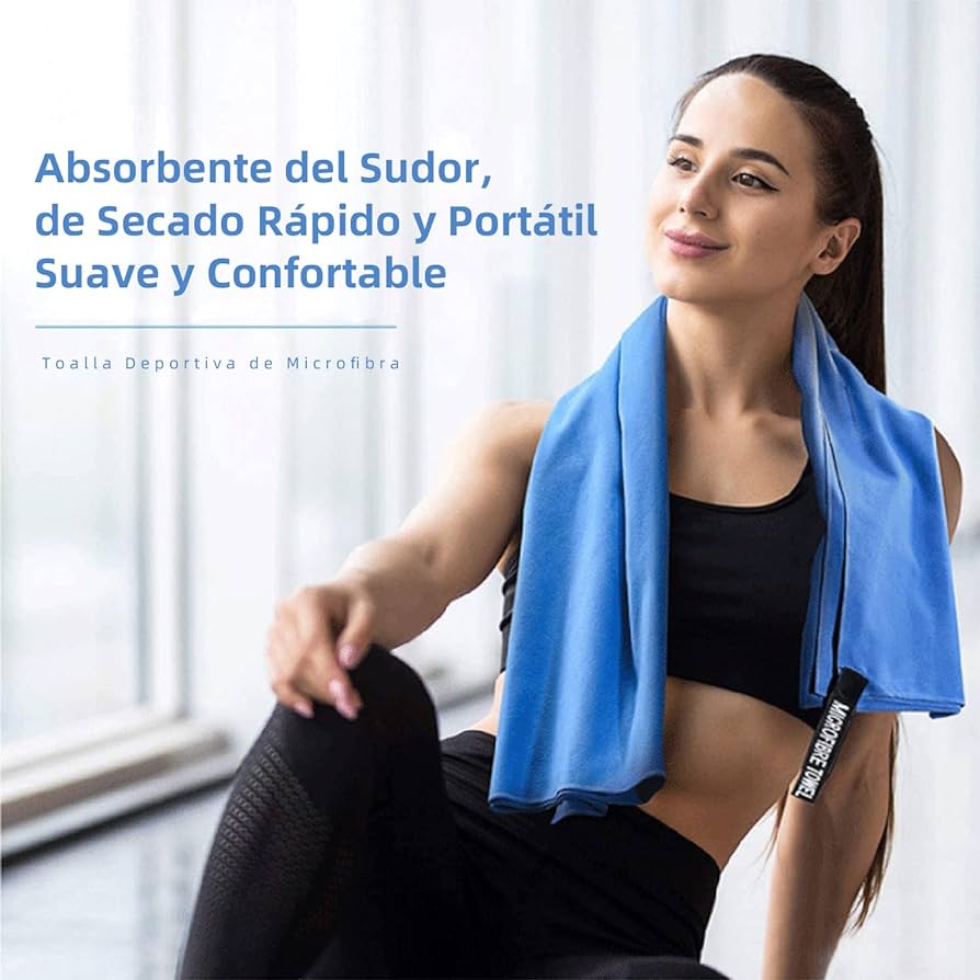TOALLA BAÑO BAY6 VIAJE MICROFIBRA DE SECADO RAPIDO 3 PCS | AZUL - 6