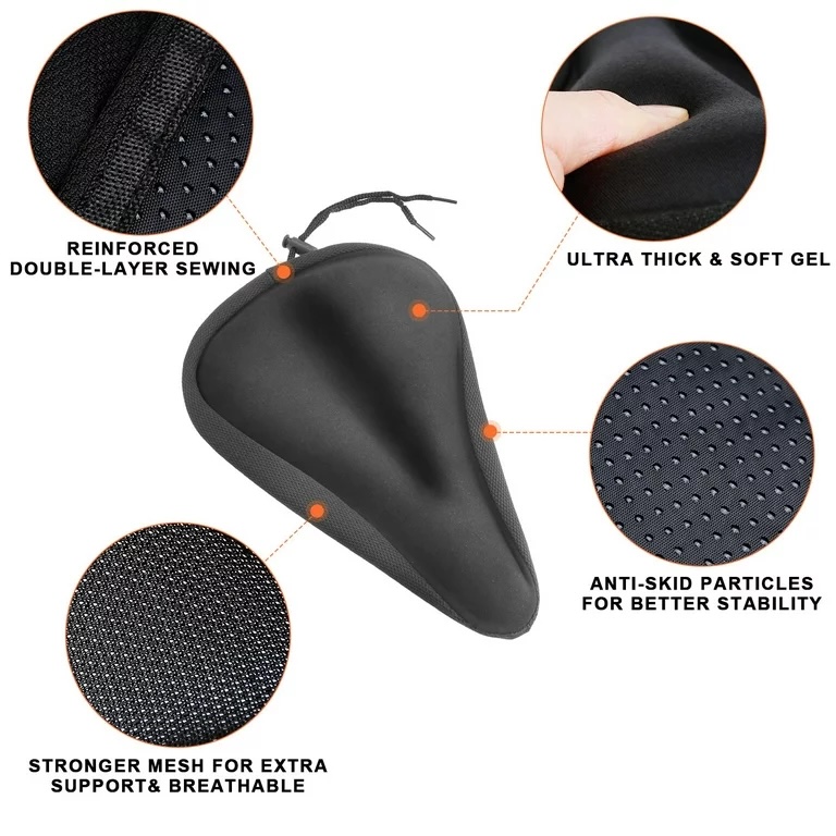 FORRO ASIENTO DE BICICLETA CUBRE SILLIN DE GEL MAXIMA COMODIDAD - 6