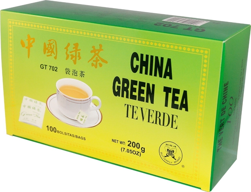INFUSION TE VERDE BUTTERFLY BRAND CAJA 200 GR 100 UN BOLSITAS CHINA GREEN TEA - 1