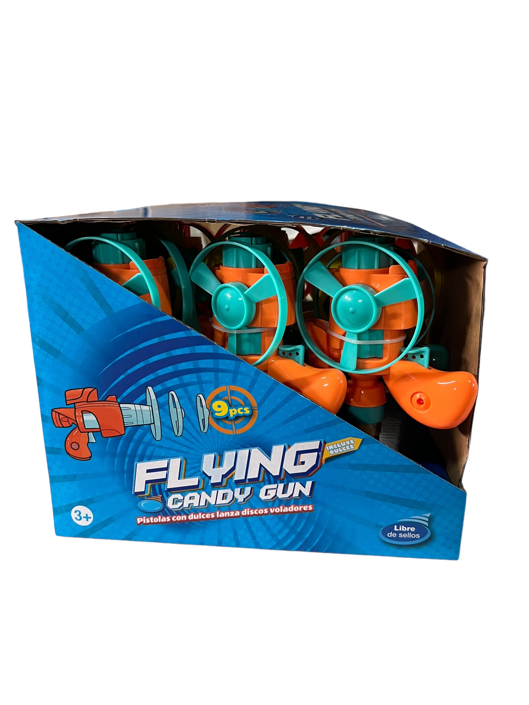 PACK 9 JUGUETES + DULCE SORPRESA CUMPLEAÑOS FLYING CANDY GUN - 3