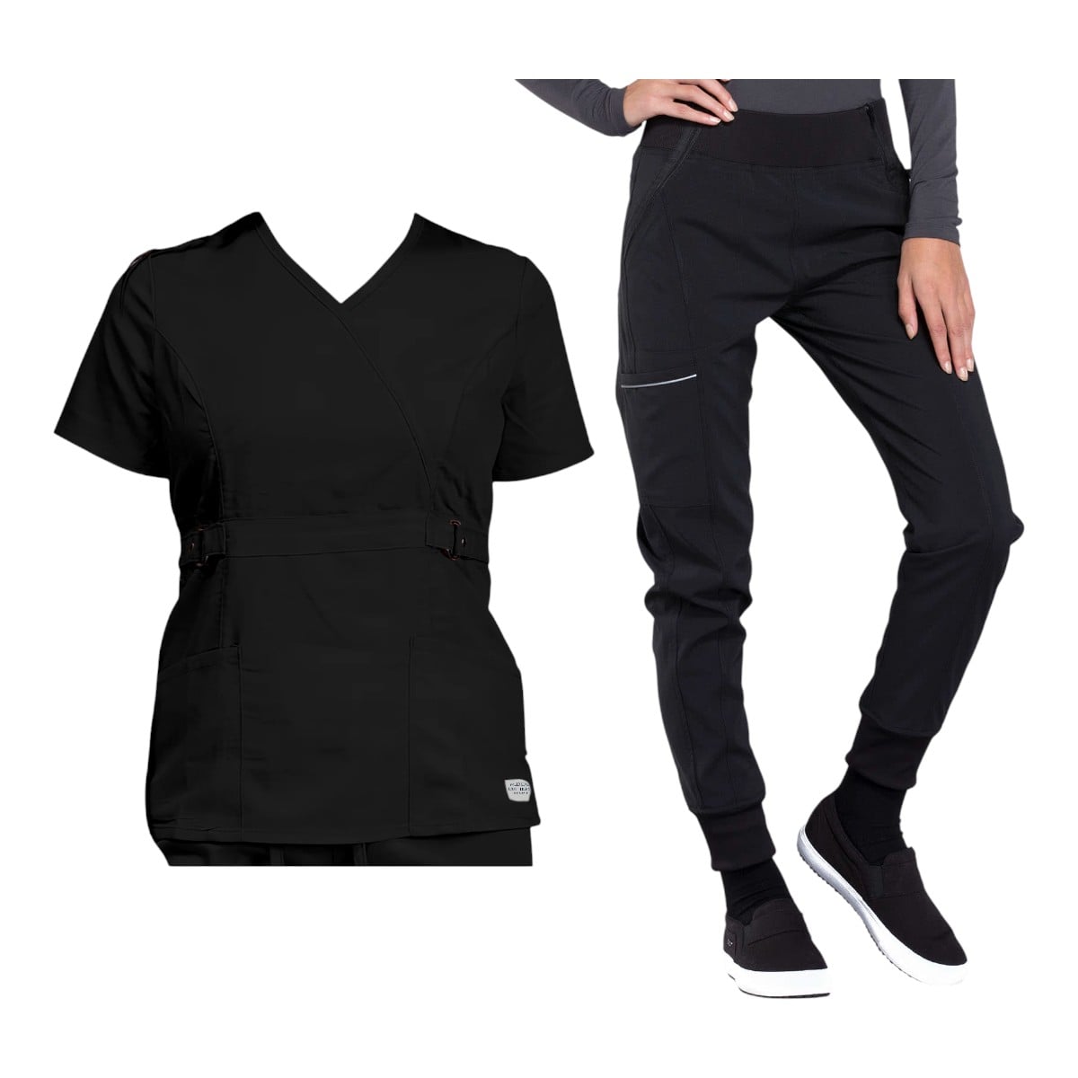 CONJUNTO POLERA Y PANTALÓN CLINICO JOGGER NEGRO - 1
