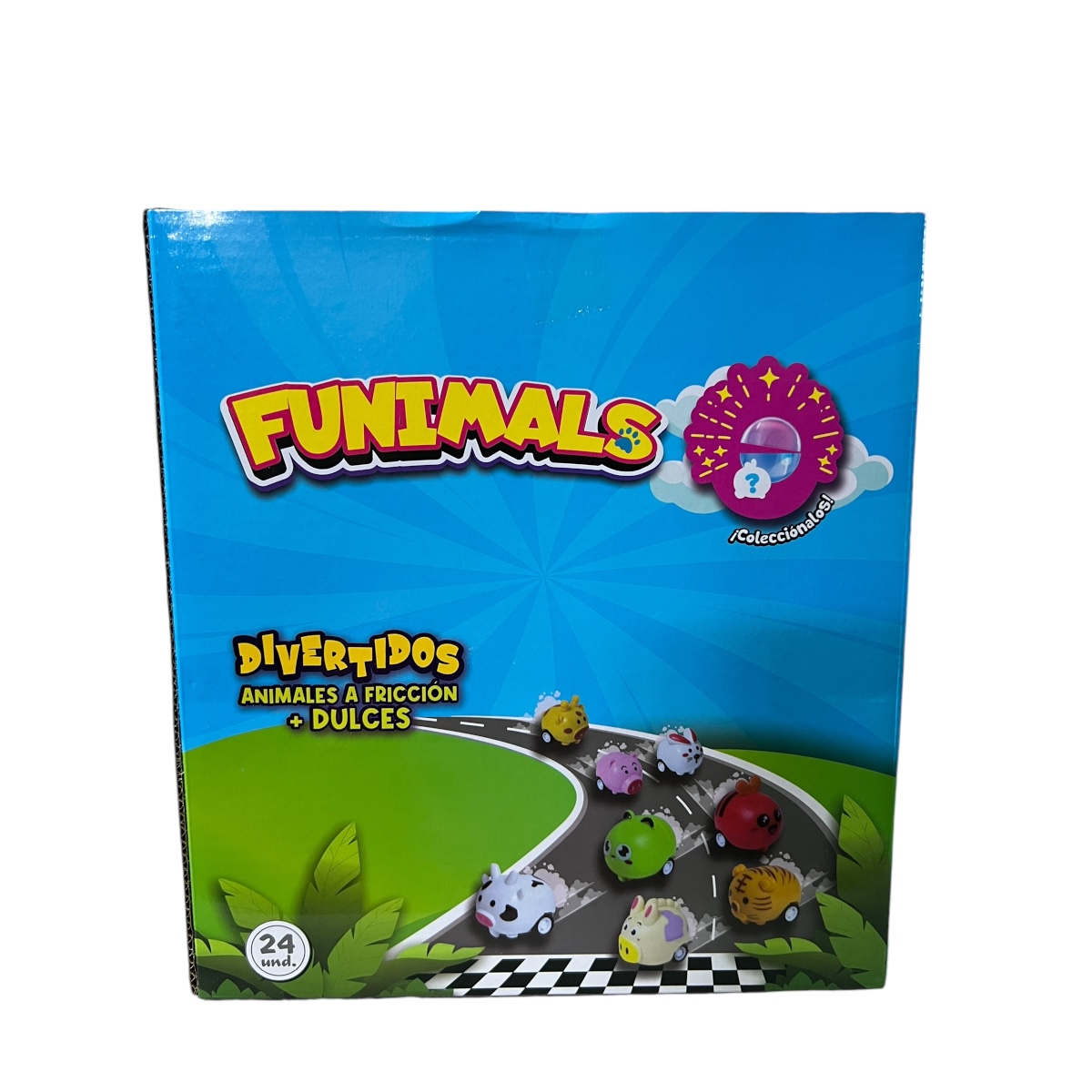 SET CANDY CAJA 24 AUTITOS ANIMALES DULCE + JUGUETE SORPRESA CUMPLEAÑOS - 1