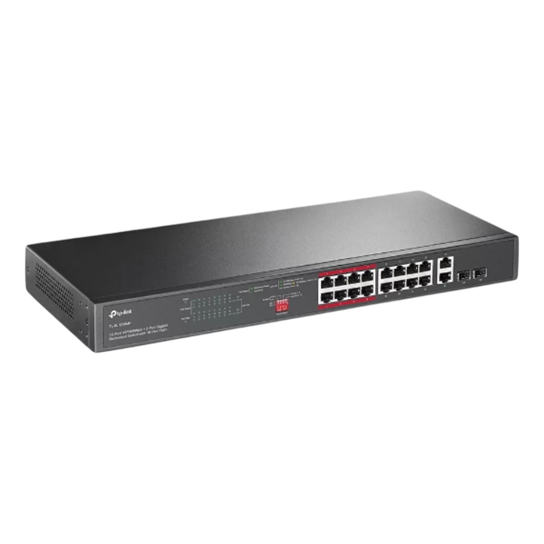 SWITCH 16 POE A 10/100 MBPS 2 GIGABIT TP-LINK TL-SL1218MP - 3