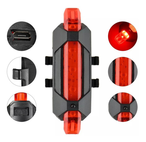 LUZ BICICLETA TRASERA RECARGABLE USB - 1