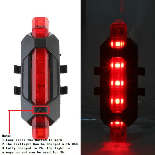 LUZ BICICLETA TRASERA RECARGABLE USB - 4