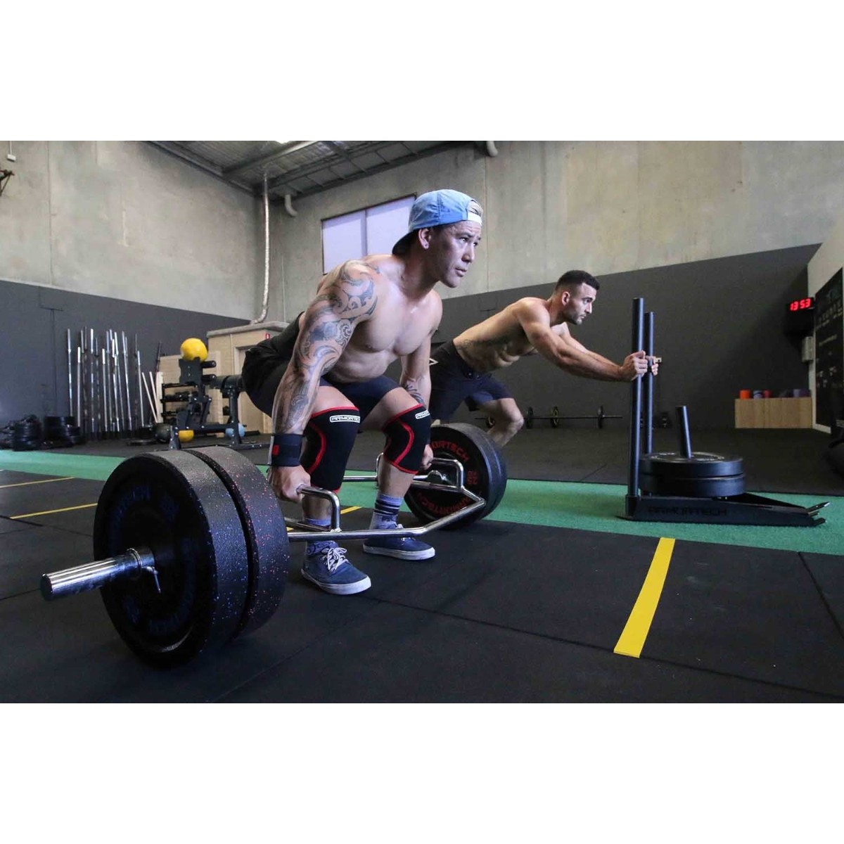 PISO CAUCHO GIMNASIO ALTO TRAFICO 100X100CM X GROSOR 25MM - AZUL - 4
