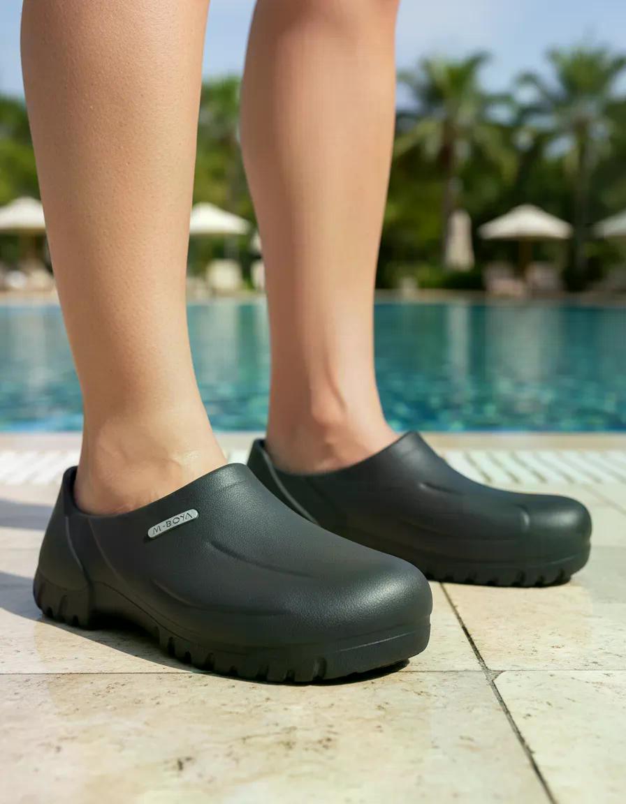 ZAPATO ZUECO ANTIDESLIZANTE COCINA DE SEGURIDAD PUNTA ACERO - NEGRO - 36 - 9