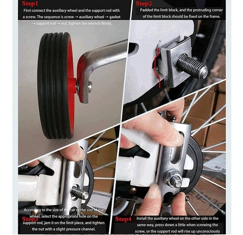 RUEDAS ESTABILIZADORES AJUSTABLES PARA BICICLETA ARO 12-16 - 5