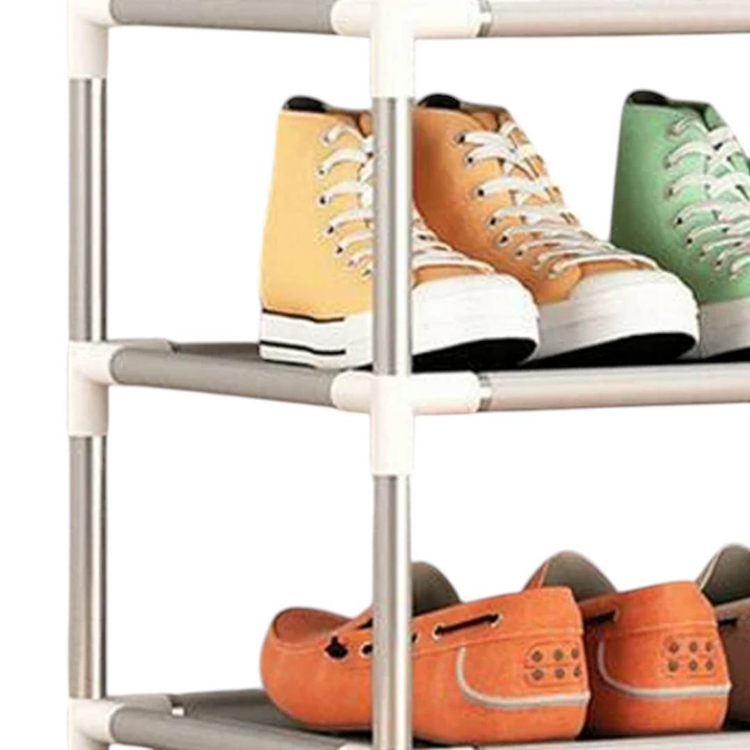 ZAPATERO ESTANTE 27 PARES 9 NIVELES METÁLICA Y PLÁSTICO COLOR PLATEADO - 4