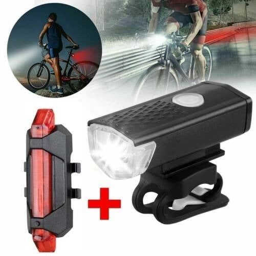 PACK LUZ BICICLETA DELANTERA Y TRASERA RECARGABLE USB - 3