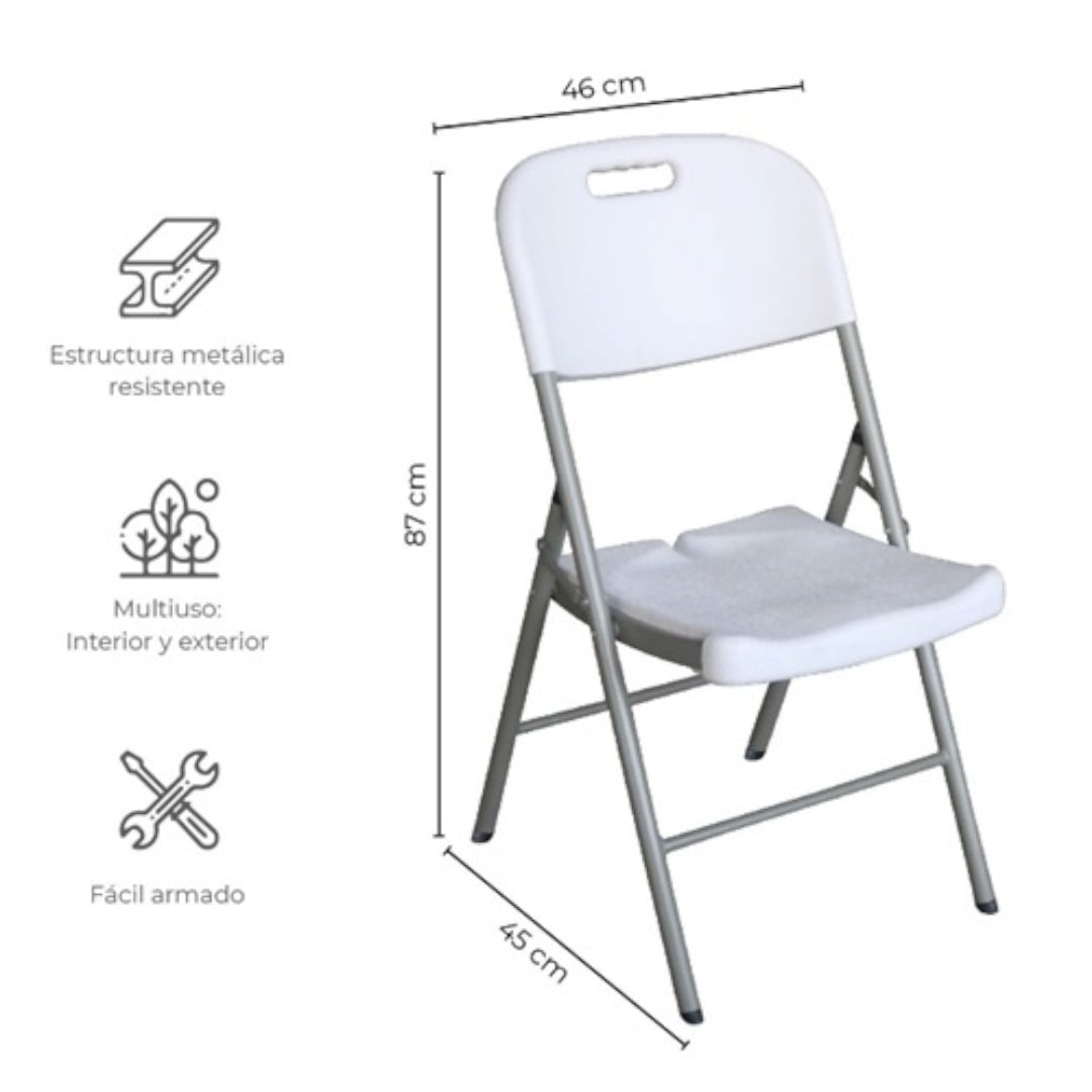 SILLA PLEGABLE PLASTICO FIESTAS CAMPING EVENTOS - 2