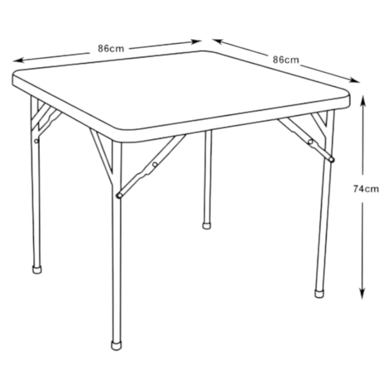 MESA PLEGABLE CAMPING PORTÁTIL EVENTOS 86X86 CM - 4