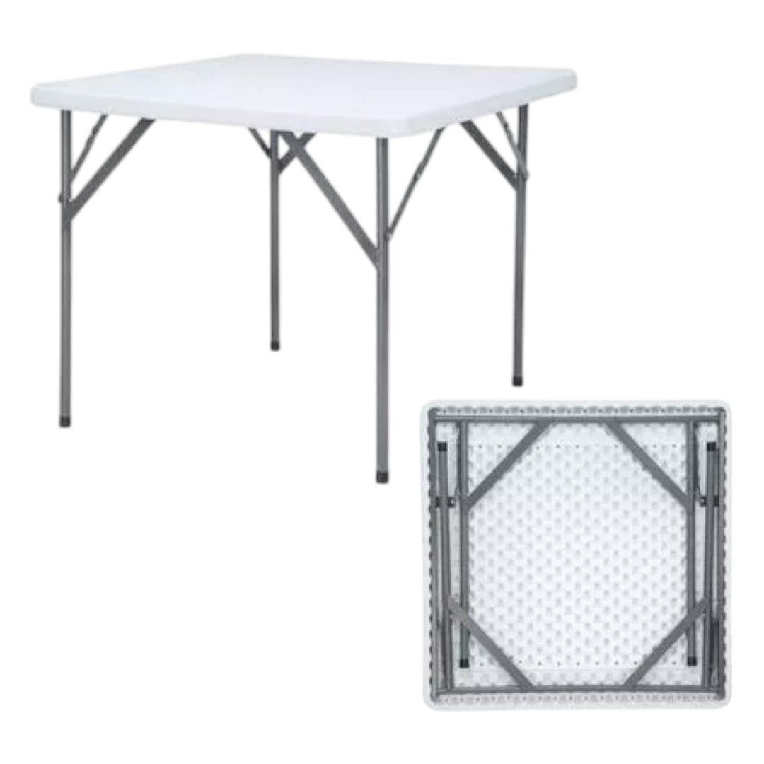 MESA PLEGABLE CAMPING PORTÁTIL EVENTOS 86X86 CM - 5