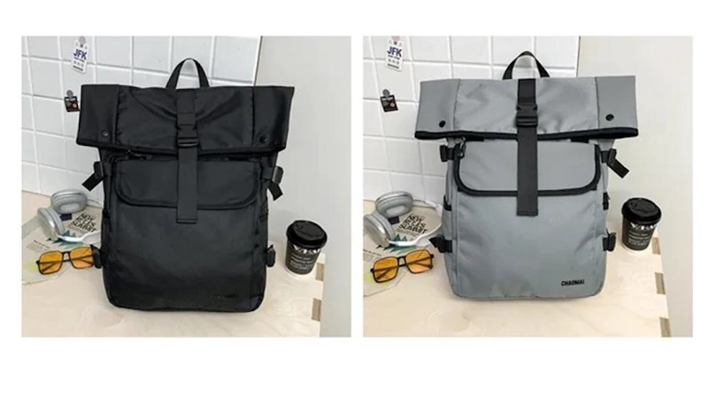 MOCHILA URBANA NEGRA PORTA NOTEBOOK HEBILLA UNISEX - 7