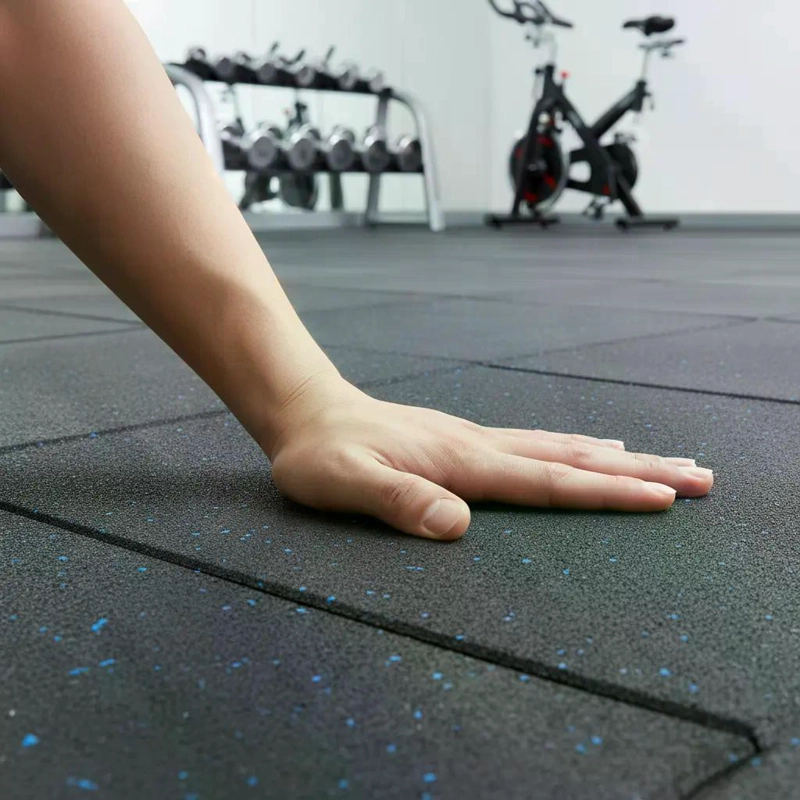 PISO CAUCHO GIMNASIO 50X50CM X GROSOR 2CM - AZUL - 1