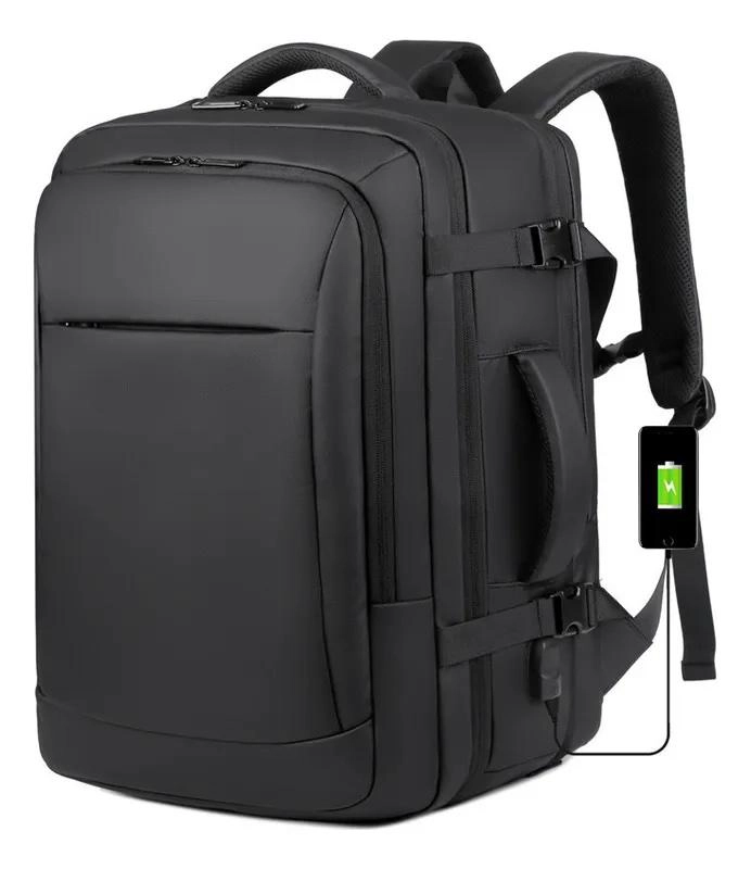 MOCHILA MALETA ANTIRROBO IMPERMEABLE EXPANSIBLE 38L USB - 6