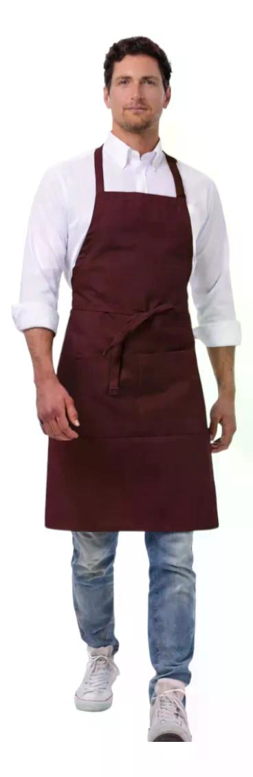 PECHERA DELANTAL SALON COCINA GASTRONOMIA UNISEX - MARRON - 2