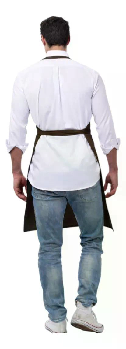 PECHERA DELANTAL SALON COCINA GASTRONOMIA UNISEX - MARRON - 3