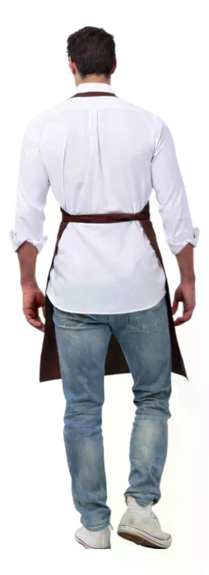 PECHERA DELANTAL SALON COCINA GASTRONOMIA UNISEX - MARRON - 3