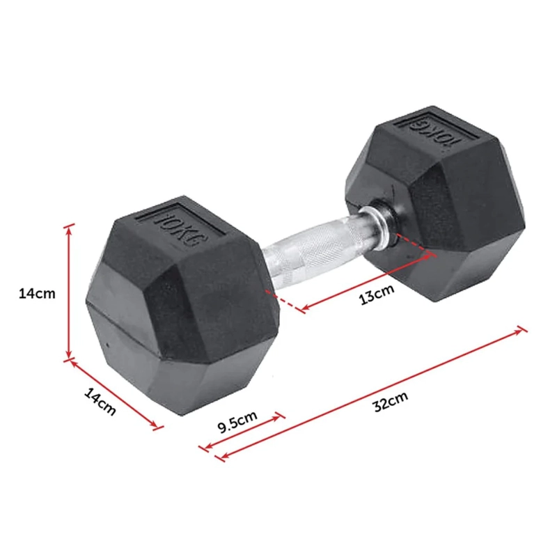 MANCUERNA HEXAGONAL ACERO RECUBIERTA CAUCHO 10 KG - 2