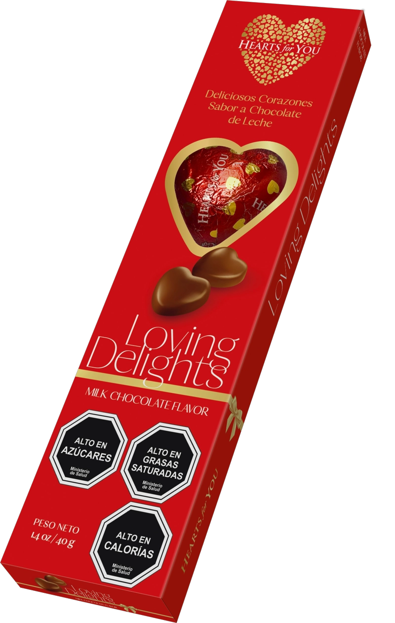 BOMBONES CORAZON SABOR A CHOCOLATE DE LECHE ROMANTICO - 1