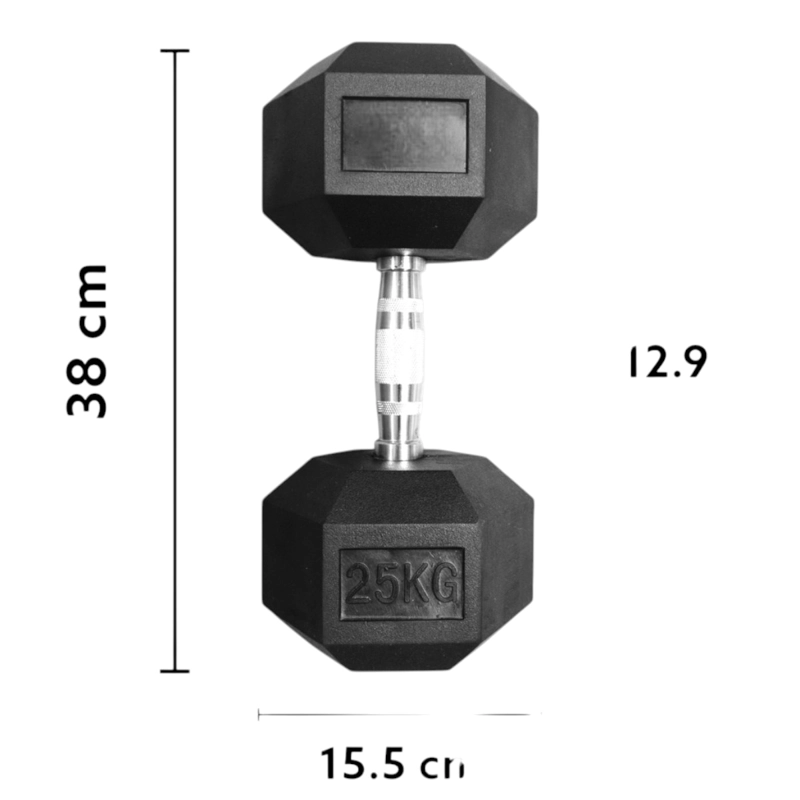 MANCUERNA HEXAGONAL ACERO RECUBIERTA CAUCHO 22.5 KG - 2